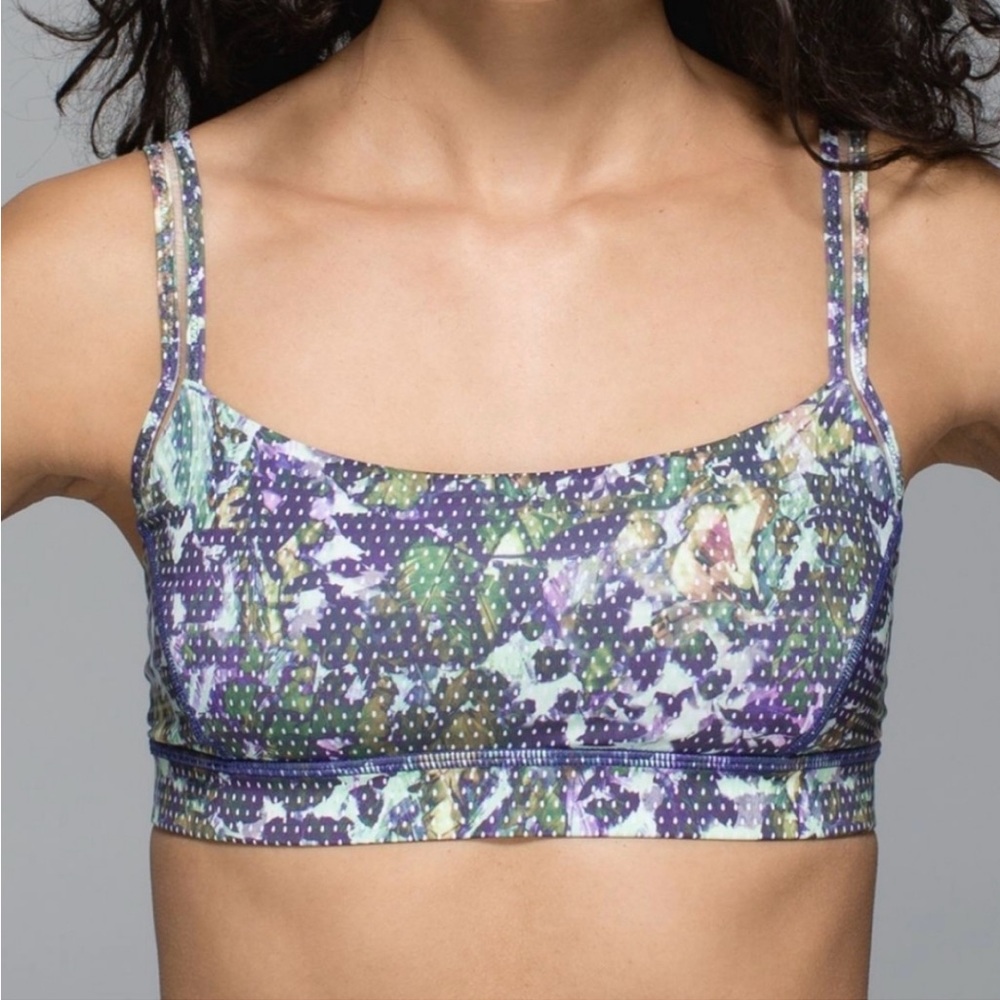 Lululemon Straight Up Bra Size 8 Floral Athletic